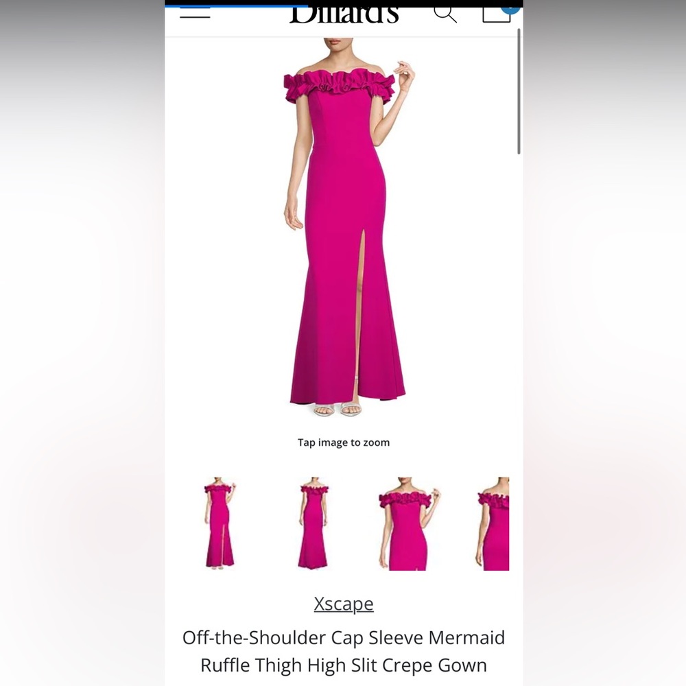 Xscape size 6, mermaid, off shoulder, pink never worn formal dress
